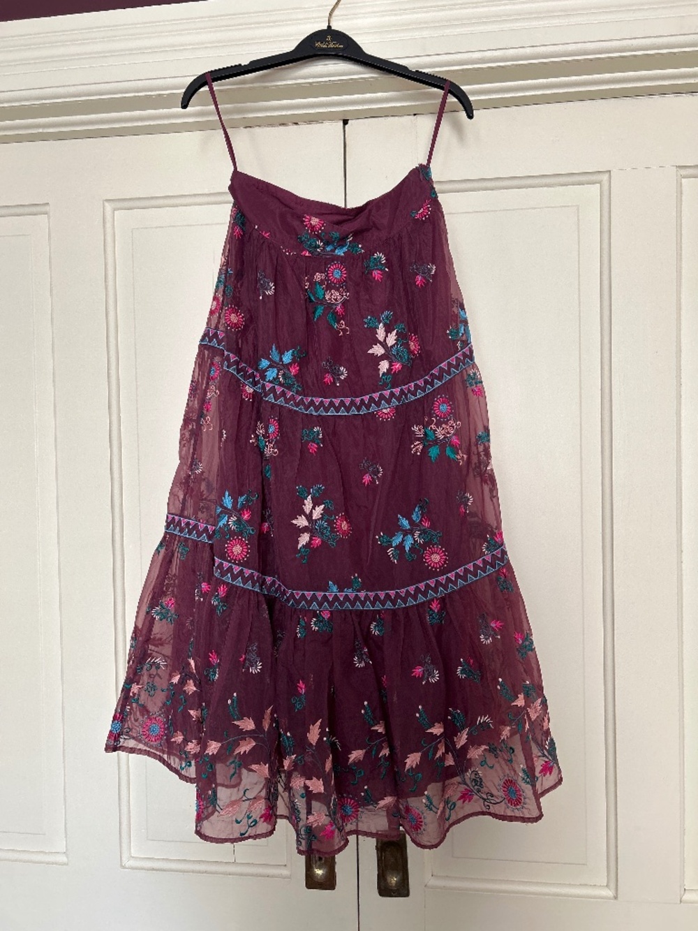 Anthropologie embroidered skirt